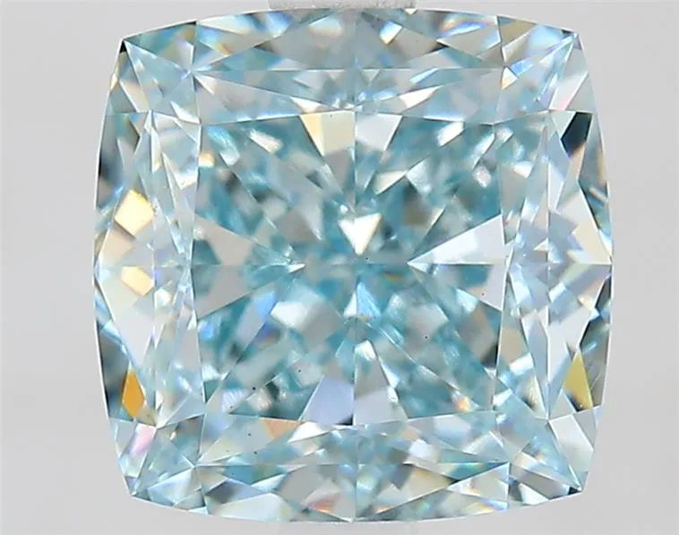 3.10ct Cushion modified Lab Grown Diamond (Colour Fancy Intense Green Blue, Clarity VS1, IGI Certified)