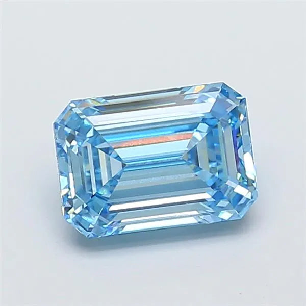 3.10ct Emerald Lab Grown Diamond (Colour Fancy Vivid Blue, Clarity VVS2, IGI Certified)