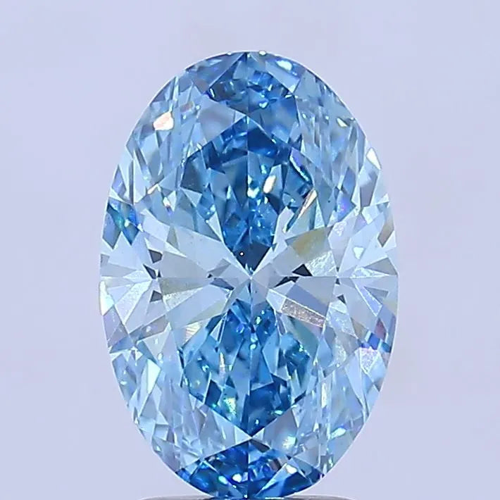 3.10ct Oval Lab Grown Diamond (Colour Fancy Vivid Blue, Clarity VS1, Uncertified)