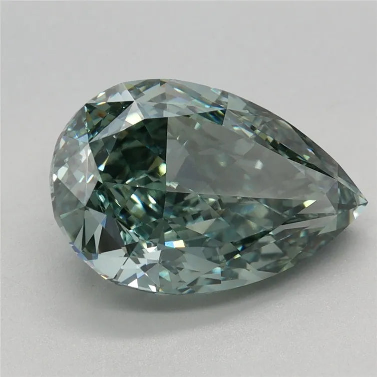 3.10ct Pear Lab Grown Diamond (Colour Fancy Vivid Green, Clarity VVS2, IGI Certified)