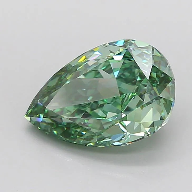 3.10ct Pear Lab Grown Diamond (Colour Fancy Vivid Green, Clarity VVS2, IGI Certified)