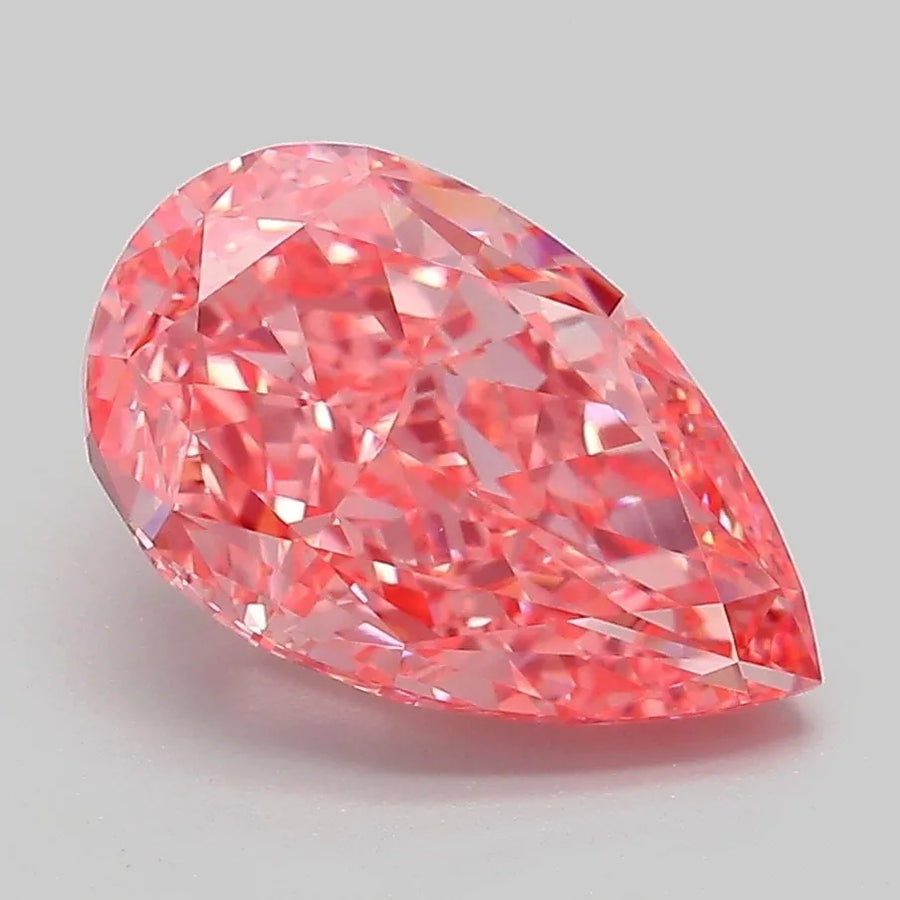 3.10ct Pear Lab Grown Diamond (Colour Fancy Vivid Pink, Clarity VVS1, IGI Certified)