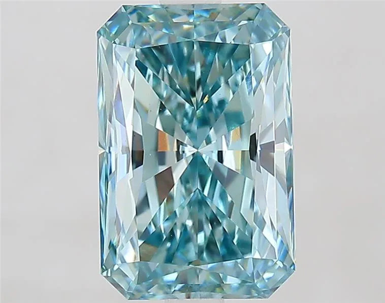 3.10ct Radiant Lab Grown Diamond (Colour Fancy Vivid Blueish Green, Clarity VS1, IGI Certified)