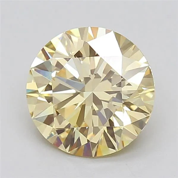3.10ct Round Lab Grown Diamond (Colour Fancy Light Yellow, Clarity VVS2, Cut ID, IGI Certified)