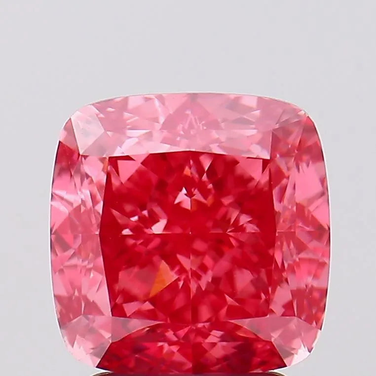 3.11ct Cushion modified Lab Grown Diamond (Colour Fancy Vivid Pink, Clarity VVS2, IGI Certified)