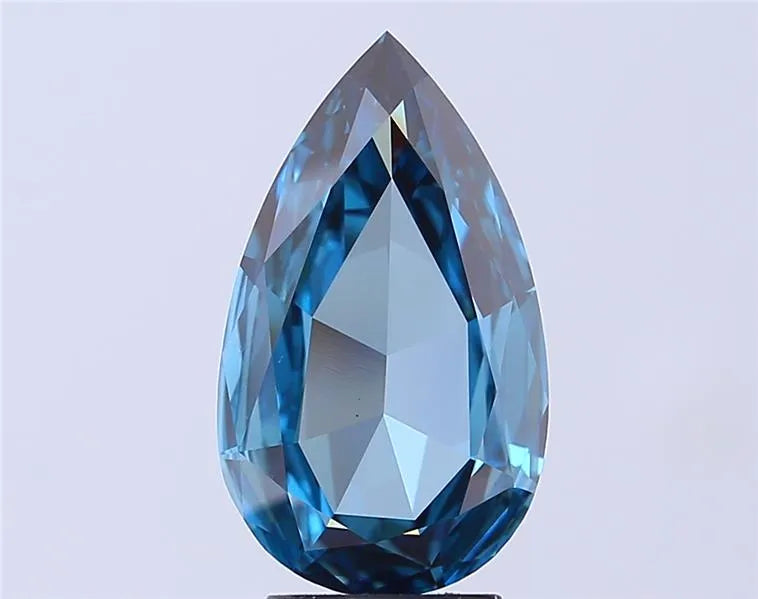 3.11ct Pear Lab Grown Diamond (Colour Fancy Vivid Blue, Clarity VS1, IGI Certified)