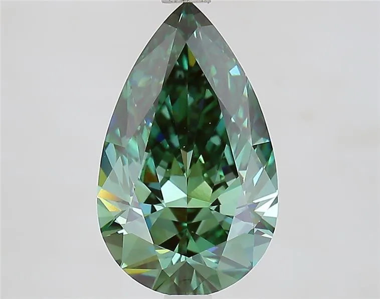 3.11ct Pear Lab Grown Diamond (Colour Fancy Vivid Green, Clarity VVS2, IGI Certified)