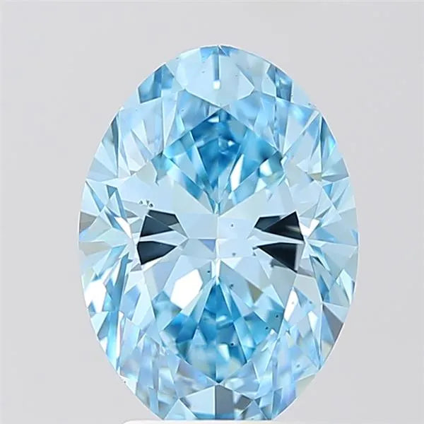 3.12ct Oval Lab Grown Diamond (Colour Fancy Vivid Blue, Clarity VS2, Cut EX, Uncertified)