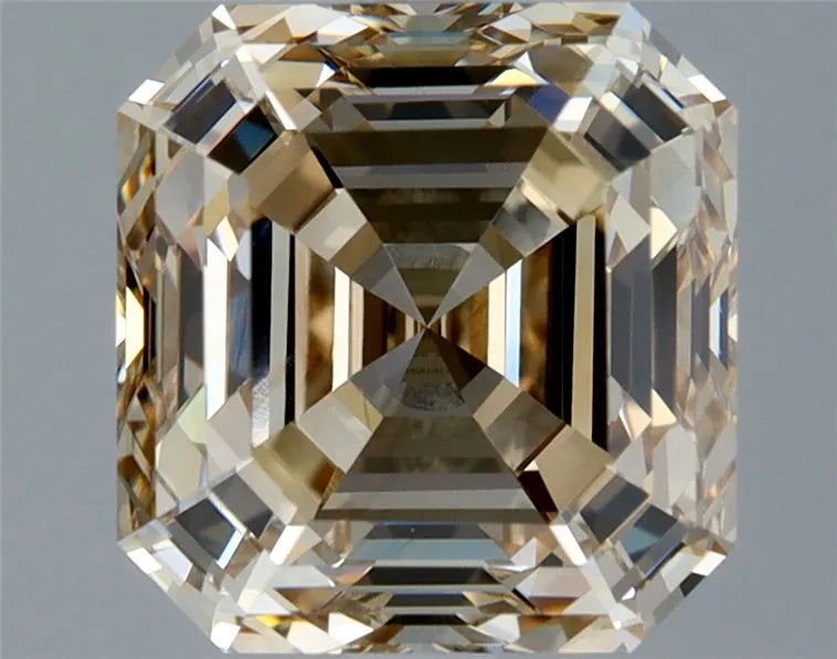 3.13ct Asscher Natural Diamond (Colour Fancy Light Yellowish Brown, Clarity VVS2, GIA Certified)
