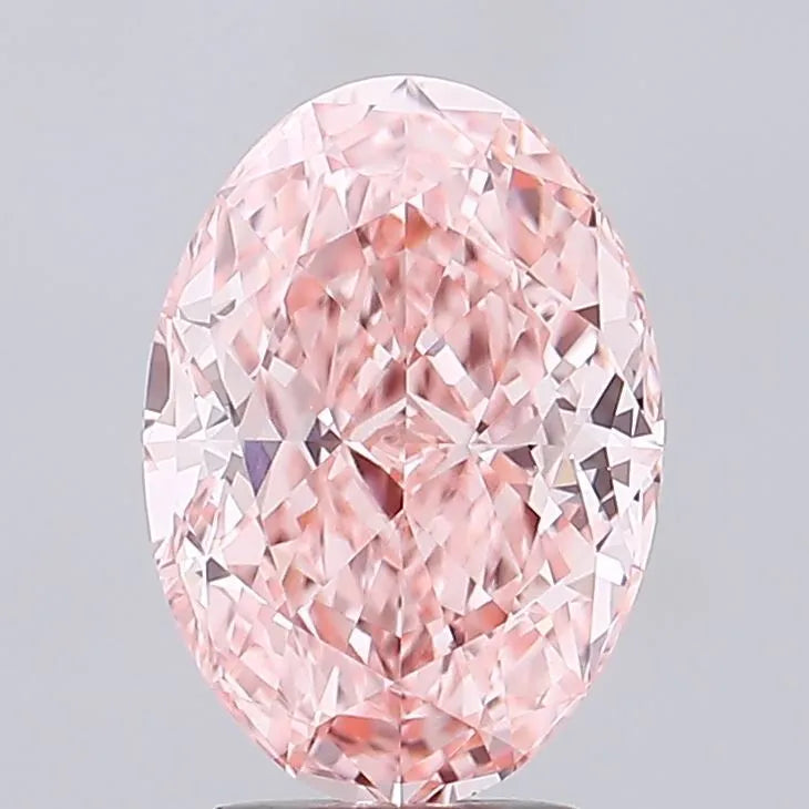 3.13ct Oval Lab Grown Diamond (Colour Fancy Vivid Pink, Clarity VVS2, IGI Certified)