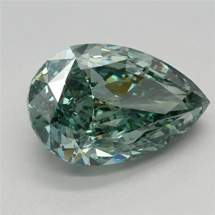 3.13ct Pear Lab Grown Diamond (Colour Fancy Vivid Green, Clarity VVS2, IGI Certified)