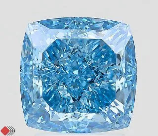 3.14ct Cushion modified Lab Grown Diamond (Colour Fancy Vivid Blue, Clarity VVS2, IGI Certified)