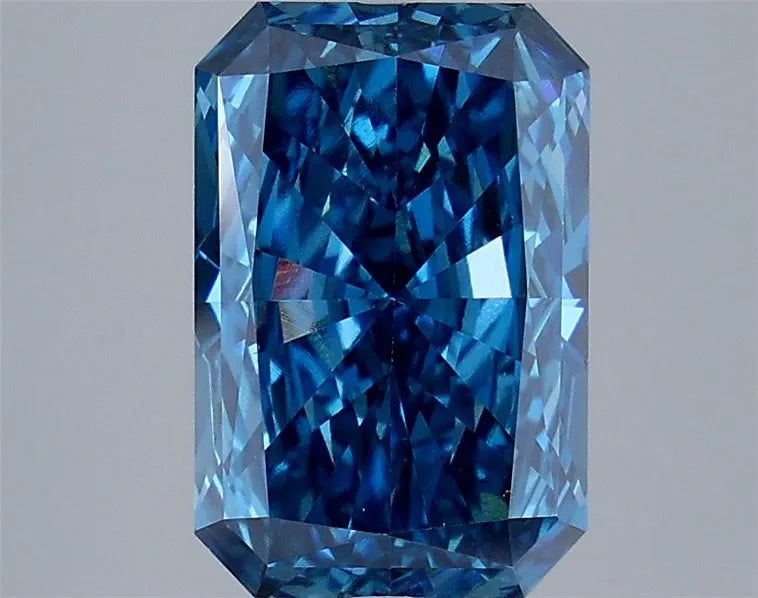 3.14ct Radiant Lab Grown Diamond (Colour Fancy Vivid Blue, Clarity VS2, IGI Certified)