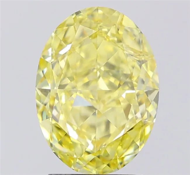 3.15ct Oval Lab Grown Diamond (Colour Fancy Vivid Yellow, Clarity VVS2, IGI Certified)