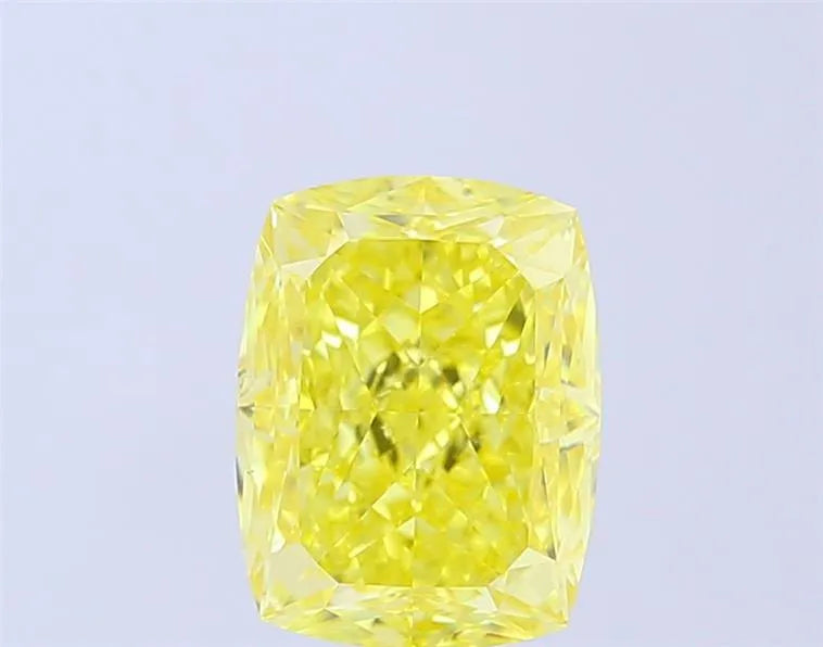 3.16ct Cushion modified Lab Grown Diamond (Colour Fancy Vivid Yellow, Clarity VS1, IGI Certified)