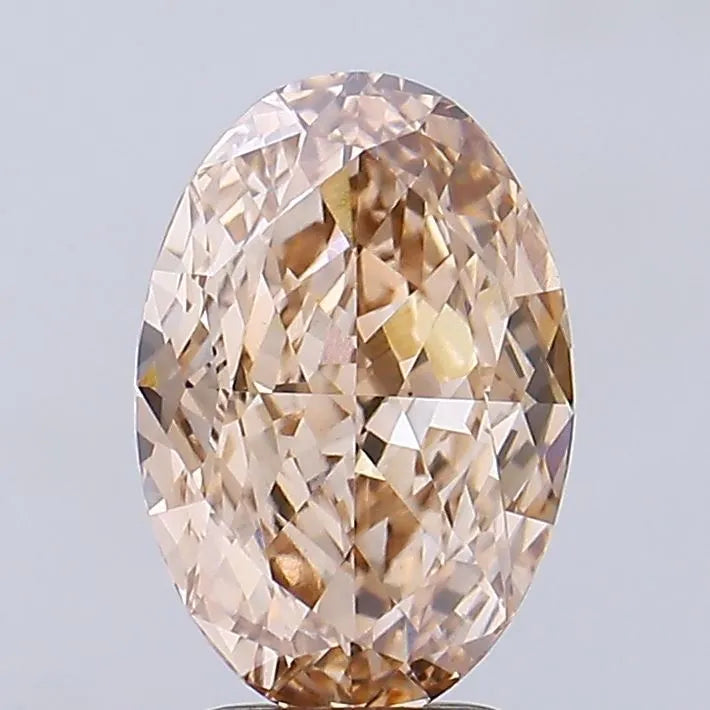 3.16ct Oval Lab Grown Diamond (Colour Fancy Brown, Clarity VVS2, IGI Certified)