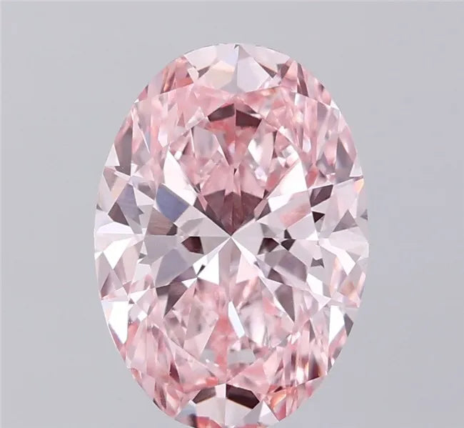 3.16ct Oval Lab Grown Diamond (Colour Fancy Vivid Pink, Clarity VVS2, IGI Certified)