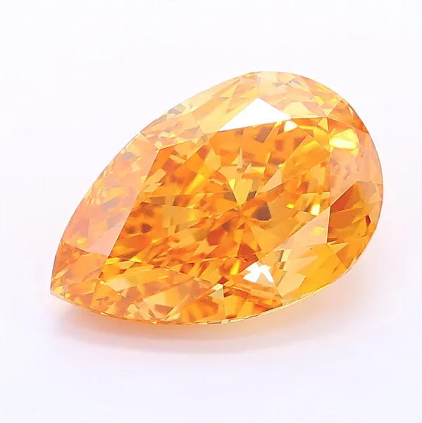 3.16ct Pear Lab Grown Diamond (Colour Fancy Vivid Yellowish Orange, Clarity VS1, IGI Certified)
