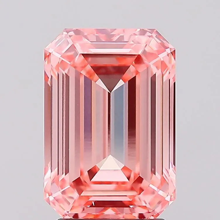 3.17ct Emerald Lab Grown Diamond (Colour Fancy Vivid Pink, Clarity VS1, IGI Certified)