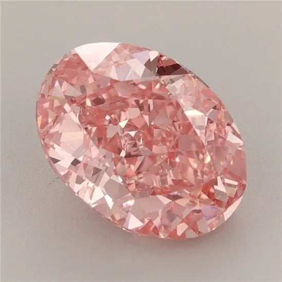 3.18ct Oval Lab Grown Diamond (Colour Fancy Vivid Pink, Clarity VVS2, IGI Certified)