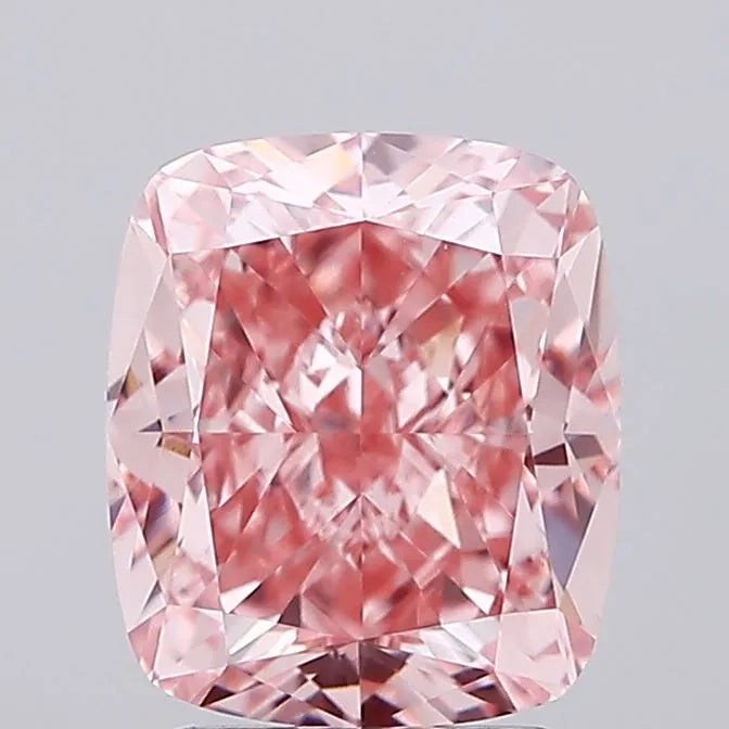 3.19ct Cushion modified Lab Grown Diamond (Colour Fancy Vivid Pink, Clarity VS1, IGI Certified)