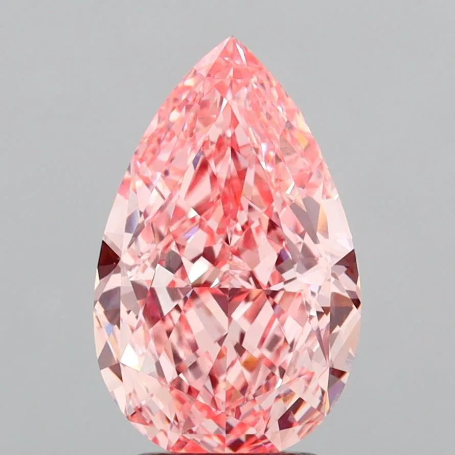 3.19ct Pear Lab Grown Diamond (Colour Fancy Vivid Pink, Clarity VVS2, IGI Certified)