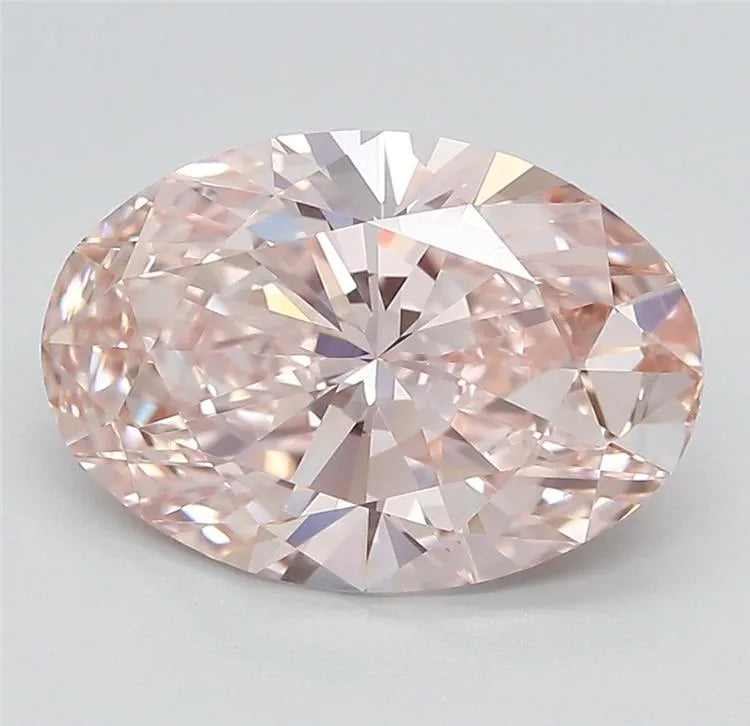 3.23ct Oval Lab Grown Diamond (Colour Fancy Intense Brownish Pink, Clarity IF, Cut EX, IGI Certified)