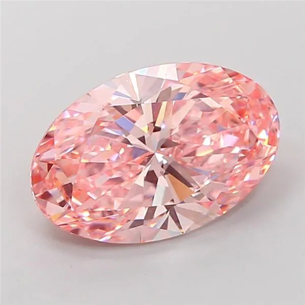 3.24ct Oval Lab Grown Diamond (Colour Fancy Vivid Pink, Clarity VS1, IGI Certified)