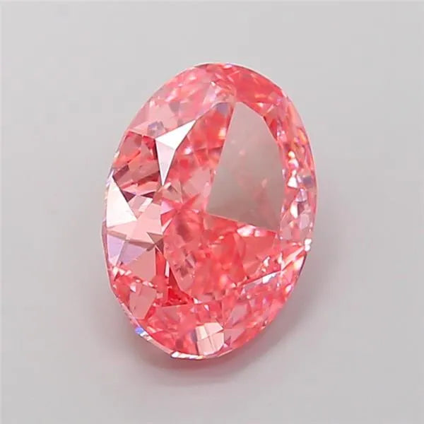 3.24ct Oval Lab Grown Diamond (Colour Fancy Vivid Pink, Clarity VVS2, IGI Certified)