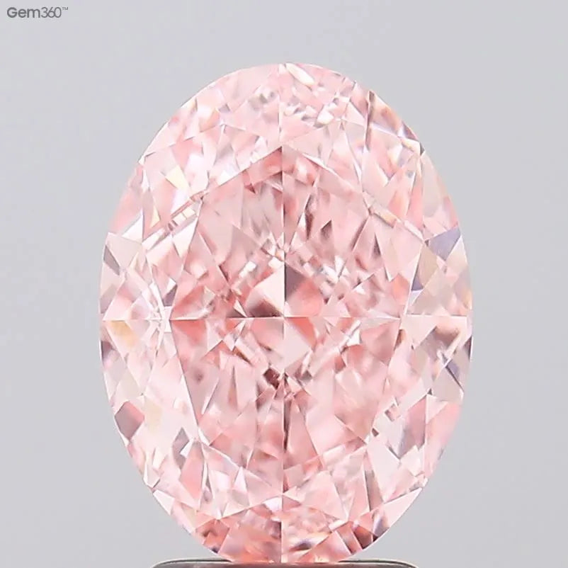 3.27ct Oval Lab Grown Diamond (Colour Fancy Vivid Pink, Clarity VVS2, IGI Certified)