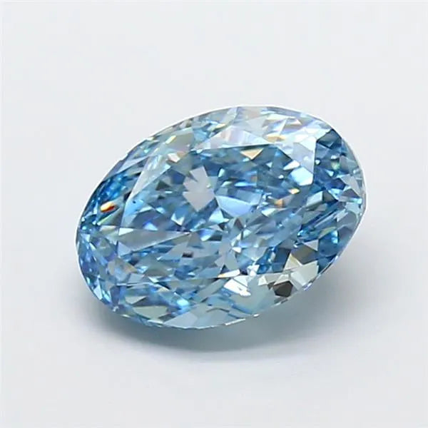 3.28ct Oval Lab Grown Diamond (Colour Fancy Vivid Blue, Clarity VS2, IGI Certified)
