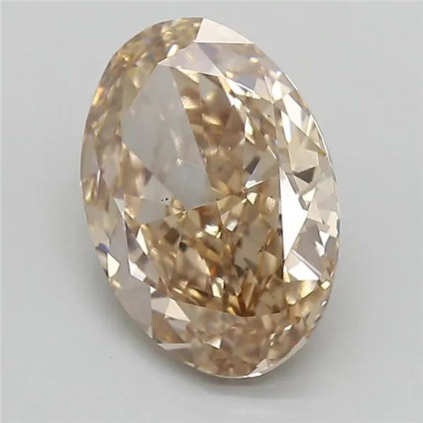3.30ct Oval Lab Grown Diamond (Colour Light Brown, Clarity VS2, IGI Certified)