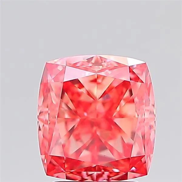 3.31ct Cushion modified Lab Grown Diamond (Colour Fancy Vivid Orange Pink, Clarity VS1, IGI Certified)