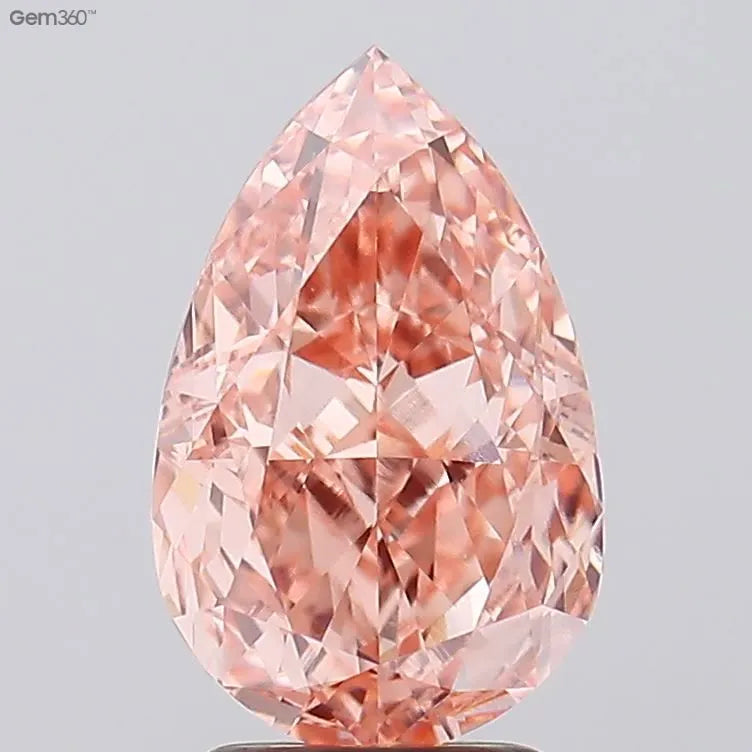 3.32ct Pear Lab Grown Diamond (Colour Fancy Vivid Pink, Clarity VVS2, IGI Certified)