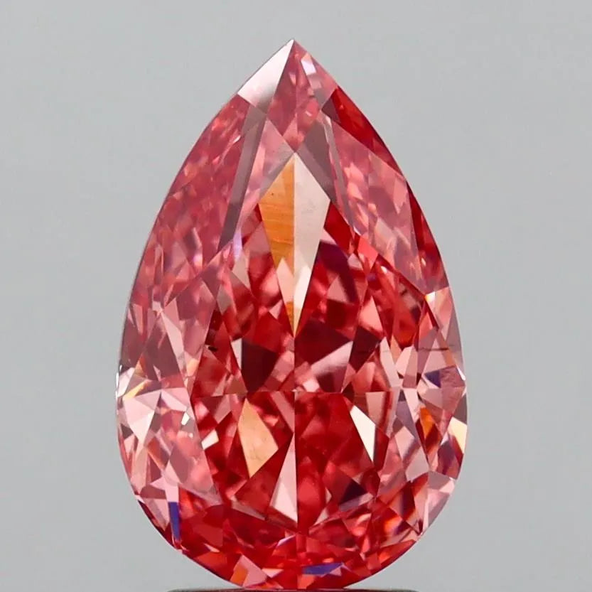 3.33ct Pear Lab Grown Diamond (Colour Fancy Vivid Pink, Clarity VS2, IGI Certified)