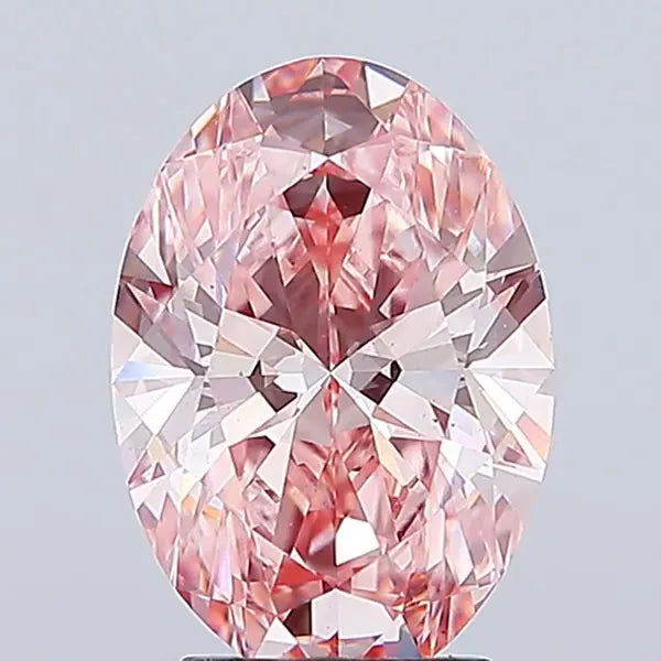 3.38ct Oval Lab Grown Diamond (Colour Fancy Vivid Pink, Clarity VS2, IGI Certified)