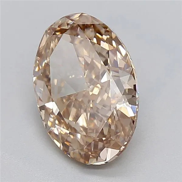 3.38ct Oval Lab Grown Diamond (Colour Light Brown, Clarity VVS2, IGI Certified)