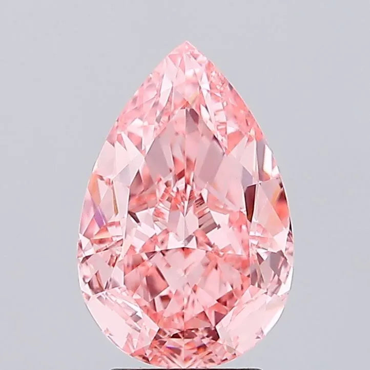 3.38ct Pear Lab Grown Diamond (Colour Fancy Vivid Pink, Clarity VVS2, IGI Certified)