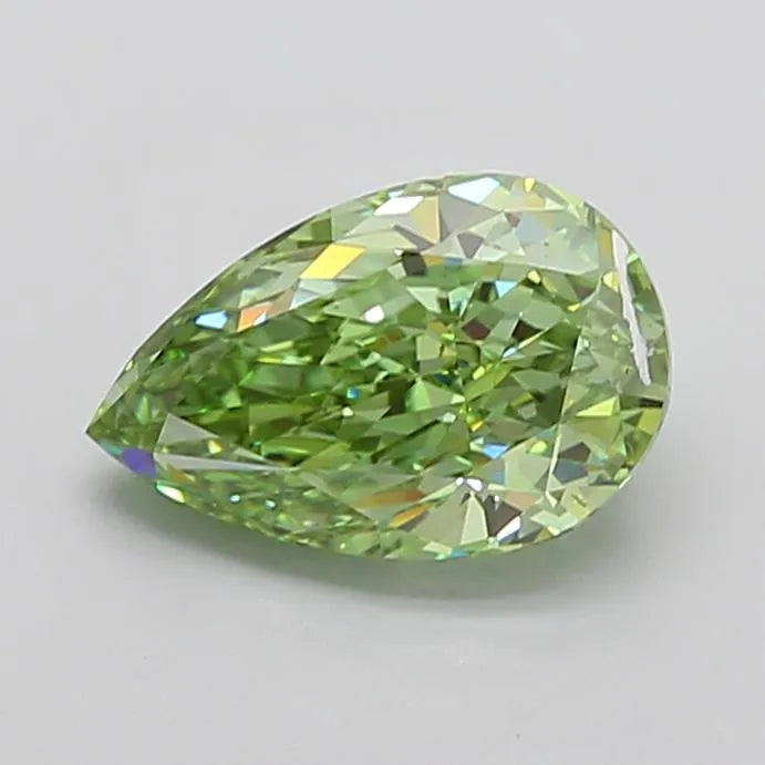 3.40ct Pear Lab Grown Diamond (Colour Fancy Vivid Green, Clarity VVS2, IGI Certified)