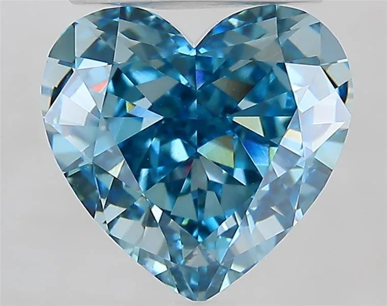 3.41ct Heart Lab Grown Diamond (Colour Fancy Vivid Blue, Clarity VVS2, IGI Certified)