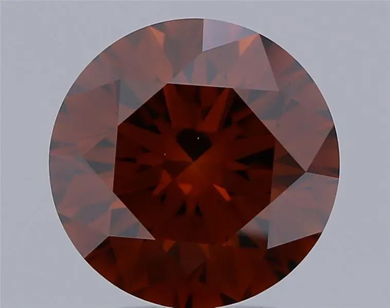 3.41ct Round Lab Grown Diamond (Colour Fancy Deep Orange, Clarity VVS2, Cut ID, IGI Certified)