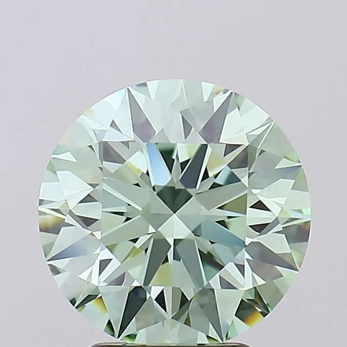 3.41ct Round Lab Grown Diamond (Colour Fancy Vivid Green, Clarity VVS1, Cut ID, IGI Certified)