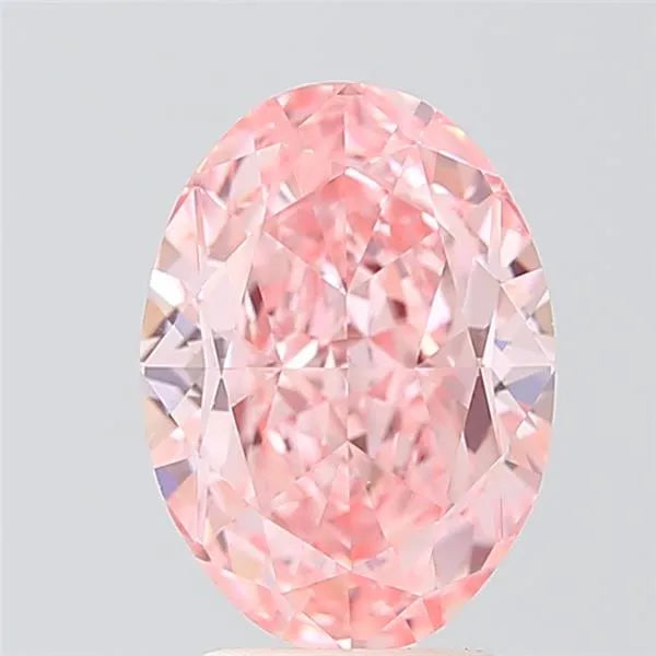 3.42ct Oval Lab Grown Diamond (Colour Fancy Vivid Pink, Clarity VS1, IGI Certified)