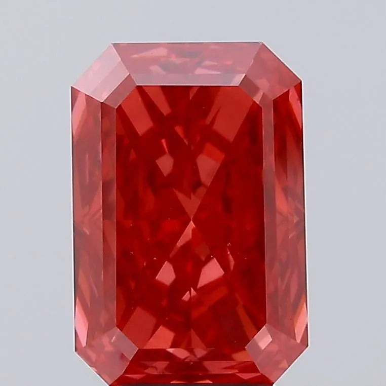 3.44ct Radiant Lab Grown Diamond (Colour Fancy Vivid Red, Clarity VS1, IGI Certified)