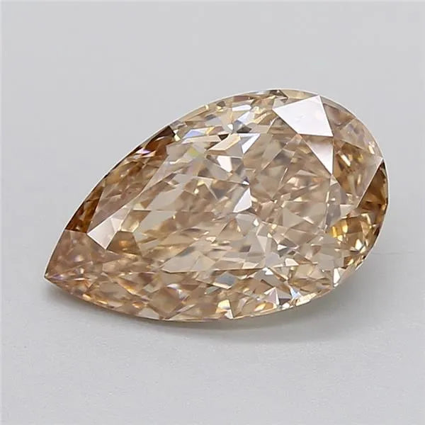 3.48ct Pear Lab Grown Diamond (Colour Fancy Light Brown, Clarity VS1, IGI Certified)