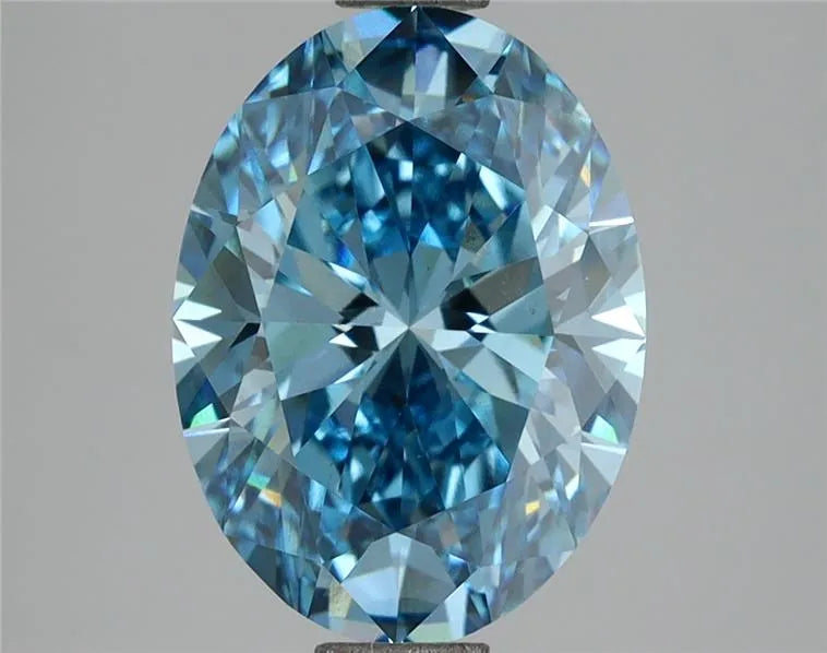3.49ct Oval Lab Grown Diamond (Colour Fancy Vivid Blue, Clarity VS2, Cut EX, Uncertified)