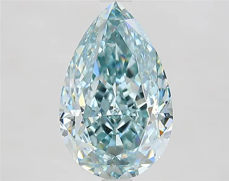 3.49ct Pear Lab Grown Diamond (Colour Fancy Intense Blueish Green, Clarity VS1, IGI Certified)