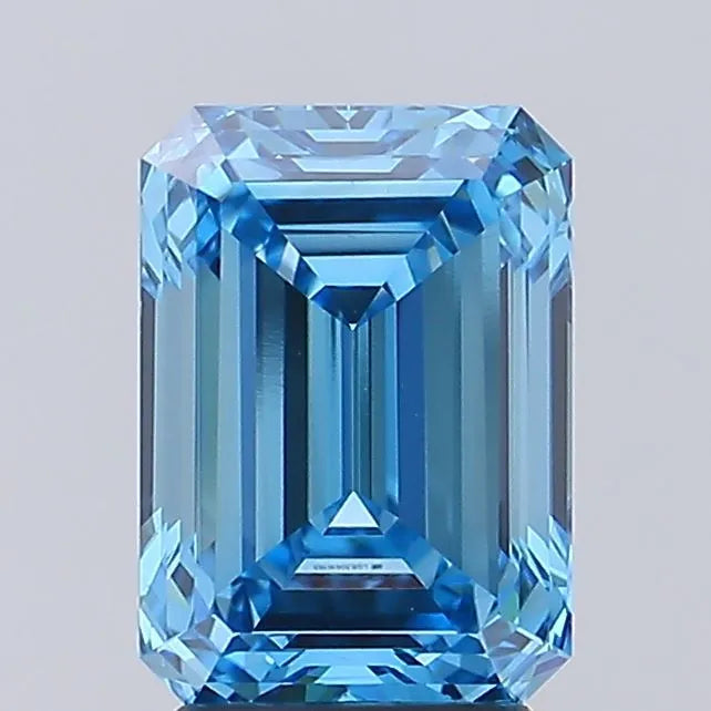 3.50ct Emerald Lab Grown Diamond (Colour Fancy Vivid Blue, Clarity VVS2, IGI Certified)