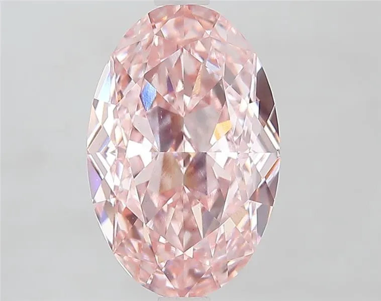 3.50ct Oval Lab Grown Diamond (Colour Fancy Vivid Pink, Clarity VVS2, IGI Certified)