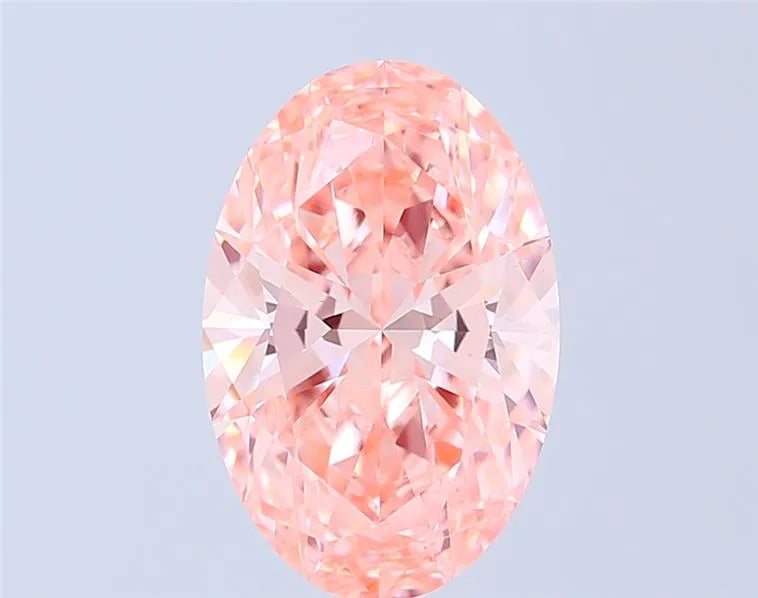 3.50ct Oval Lab Grown Diamond (Colour Fancy Vivid Pink, Clarity VVS2, IGI Certified)